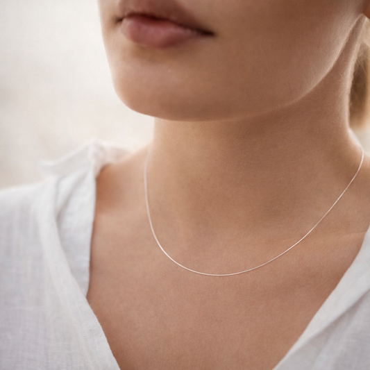 Minimal Silver Bead Chain